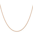 14K Rose Gold 16 inch Carded 1.15mm Cable Rope with Spring Ring Clasp Chain