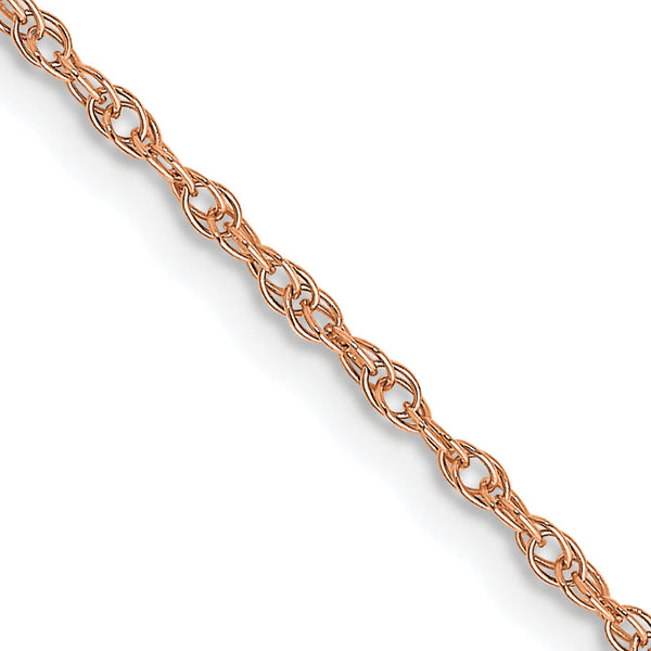 14K Rose Gold 24 inch Carded 1.15mm Cable Rope with Spring Ring Clasp Chain