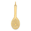 14K Gold Tennis Racquet Charm with Freshwater Cultured Pearl, Polished Finish