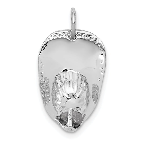 14k White Gold 3-D Large Fireman's Hat Charm