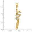 14K w/Rhodium 3-D Pipe Wrench Charm