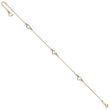 14k Diamond-cut Heart 9in Plus 1in ext Anklet