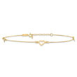14k Diamond-cut Heart 9in Plus 1in ext Anklet
