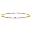 14k Puff Heart 10in Anklet