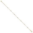 14K Two-tone Diamond-cut Beads 9in Plus 1in Ext. Anklet