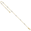 14K Two-tone Diamond-cut Beads 9in Plus 1in Ext. Anklet