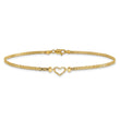 14k Fancy Heart 9inch Anklet - Birthstone Company