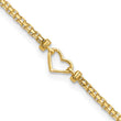 14k Fancy Heart 9inch Anklet - Birthstone Company