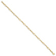 14k Polished and Diamond-cut 9in  Anklet