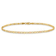 14k and Rose Rhodium X's and Hearts 5.5in Child's Bracelet