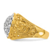 IBGoodman 10k Two-tone Men's Polished Filigree 1 Carat AA Quality Diamond Round Cluster Ring Mounting