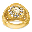 IBGoodman 10k Two-tone Men's Polished Filigree 1 Carat AA Quality Diamond Round Cluster Ring Mounting