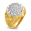 IBGoodman 10k Two-tone Men's Polished Filigree 1 Carat AA Quality Diamond Round Cluster Ring Mounting