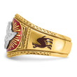 IBGoodman 10k Two-tone Men's Polished and Textured with Multi-color Enamel Masonic Shriner's Ring