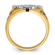 IBGoodman 10k Two-tone Men's Polished with Multi-color Enamel and Diamond Masonic Shriner's Ring