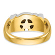 IBGoodman 10k Two-tone Men's Polished with Multi-color Enamel and Diamond Masonic Shriner's Ring