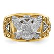 IBGoodman 10k Two-tone Men's Polished and Textured with Multi-color Enamel Active 33rd Degree Masonic Ring