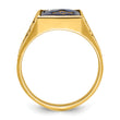 IBGoodman 10k Two-tone Men's Polished and Textured with Lab Created Sapphire and Diamond Blue Lodge Master Masonic Ring