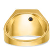 IBGoodman 10k Two-tone Men's Polished and Textured with Lab Created Sapphire and Diamond Blue Lodge Master Masonic Ring