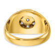 14k Two-tone with White Rhodium Men's Polished Satin and Grooved 1 Carat Lab Grown Diamond Round Cluster Ring, Size 10 - Birthstone Company