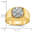 IBGoodman 10k Two-tone Men's Polished and Satin Round 1 Carat A Quality Diamond Cluster Ring