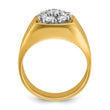 14k Two-tone Men's Polished and Satin Round 1 Carat Lab Grown Diamond Cluster Ring, Size 10 - Birthstone Company