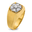 14k Two-tone Men's Polished and Satin Round 1 Carat Lab Grown Diamond Cluster Ring, Size 10 - Birthstone Company