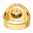 14k Two-tone Men's Polished and Satin Round 1 1/5 Carat Lab Grown Diamond Cluster Ring, Size 10 - Birthstone Company