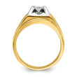 14k Two-tone Men's Polished and Satin Complete Lab Grown VS/SI FG - Sophia Jewelers