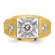 14k Two-tone Men's Polished and Satin Complete Lab Grown VS/SI FG, Size 10 - Birthstone Company