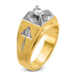 14k Two-tone Men's Polished and Satin Complete Lab Grown VS/SI FG, Size 10 - Birthstone Company