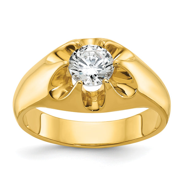 14k 1 carat Lab Grown Diamond VS/SI+ G+ Complete Men's Ring, Size 10 - Birthstone Company