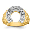 10k Two-tone IBGoodman Men's Horseshoe Diamond Complete Ring