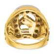 10k Two-tone IBGoodman Men's Horse and Horseshoe Diamond Complete Ring