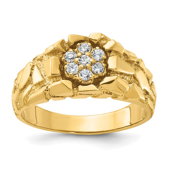 14k Men's Cluster Complete Lab Grown VS/SI FGH Dia Nugget Ring, Size 10 - Birthstone Company