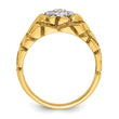14k Two-tone Men's Polished and Nugget Textured Round 1/2 Carat Lab Grown Diamond Cluster Ring, Size 10 - Birthstone Company