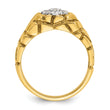 14k Two-tone Men's Polished and Nugget Textured Round 1/2 Carat Lab Grown Diamond Cluster Ring - Sophia Jewelers