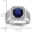 14k White Gold Men's Created Sapphire Complete Lab Grown VS/SI FG - Sophia Jewelers