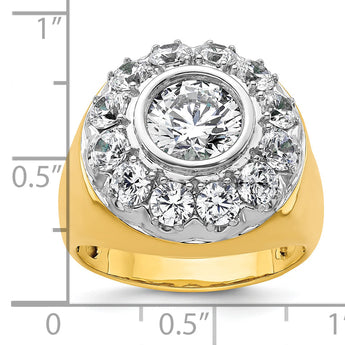 14k Two-tone Men's Polished Semi-Mount Lab Grown VS/SI FGH Dia Ri - Sophia Jewelers