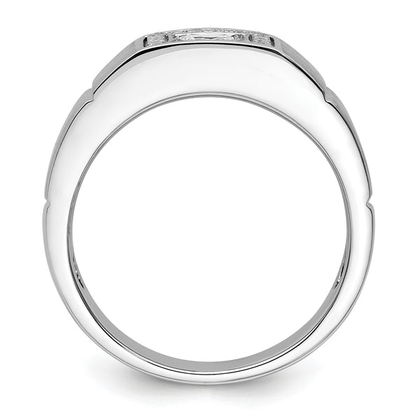 14k White Gold 1 carat Lab Grown Diamond VS/SI+ G+ Complete Men's Ring, Size 10 - Birthstone Company