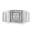 14k White Gold 1 carat Lab Grown Diamond VS/SI+ G+ Complete Men's Ring, Size 10 - Birthstone Company