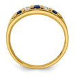 14K Men's Created Sapphire Complete Lab Grown VS/SI FGH Dia Ring - Sophia Jewelers