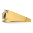 14K Men's Created Sapphire Complete Lab Grown VS/SI FGH Dia Ring - Sophia Jewelers