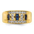 14k 1 1/4 carat Lab Grown Diamond VS/SI+ G+ and Lab Created Blue Sapphire Complete Men's Ring, Size 10 - Birthstone Company