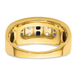 14k 1 1/4 carat Lab Grown Diamond VS/SI+ G+ and Lab Created Blue Sapphire Complete Men's Ring, Size 10 - Birthstone Company