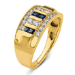 14k 1 1/4 carat Lab Grown Diamond VS/SI+ G+ and Lab Created Blue Sapphire Complete Men's Ring, Size 10 - Birthstone Company