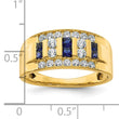 14k 1 1/4 carat Lab Grown Diamond VS/SI+ G+ and Lab Created Blue Sapphire Complete Men's Ring, Size 10 - Birthstone Company