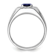 14k White Gold Men's Created Sapphire Complete Lab Grown VS/SI FG - Sophia Jewelers
