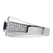 14k White Gold Men's Created Sapphire Complete Lab Grown VS/SI FG - Sophia Jewelers