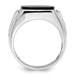 14k White Gold 5/8 carat Lab Grown Diamond VS/SI+ G+ and Onyx Complete Men's Ring, Size 10 - Birthstone Company
